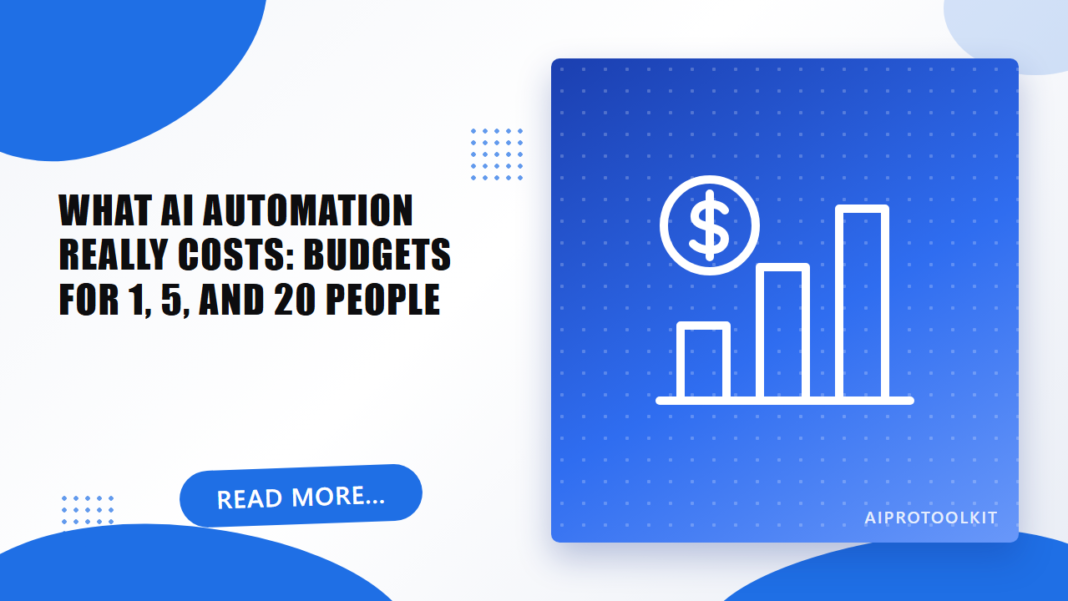 How Much Does AI Automation Cost a Small Business? Monthly Budgets for 1, 5, and 20 People